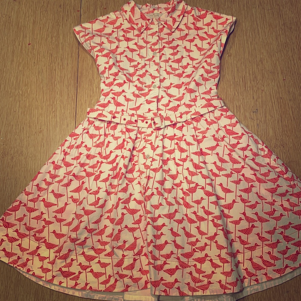 Kate Spade button down bird dress. Size 7